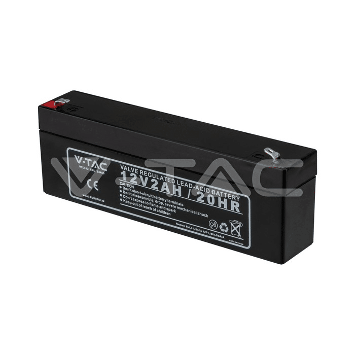 V-TAC 12V 2,0Ah Blei-Säure-Akku VRLA AGM T1 178×36×61mm