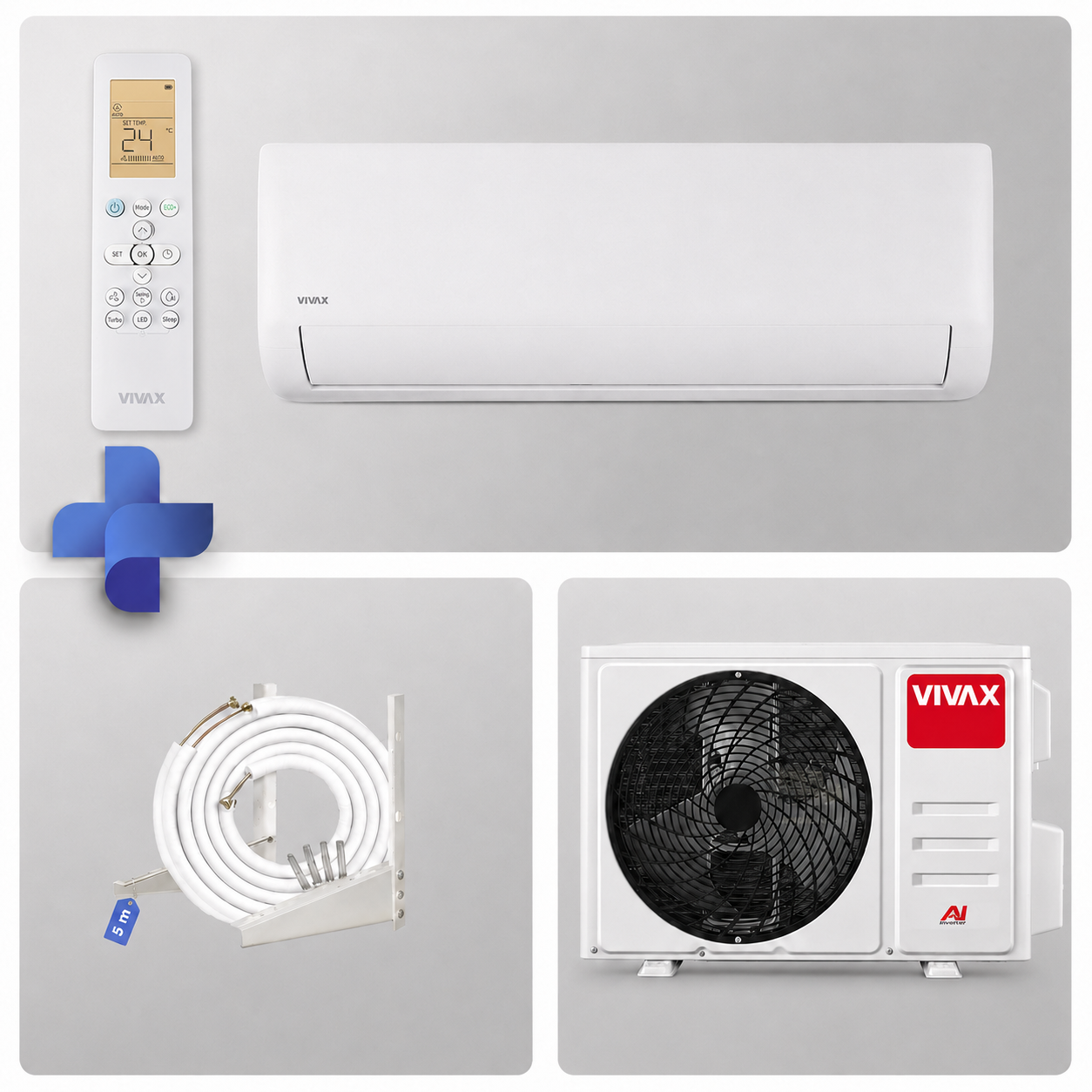 Set - VIVAX M PRO Design Klimaanlage ACP-12CH35AEMI PRO – 3,5 kW Wand-Split R32