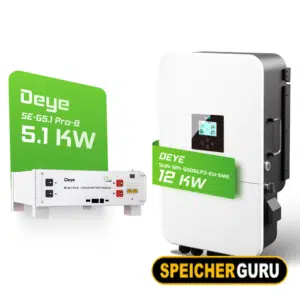 Deye Komplettset 12 kW Hybridwechselrichter (SUN-12K-SG04LP3-EU) & 5 kWh Batteriespeicher Deye SEG