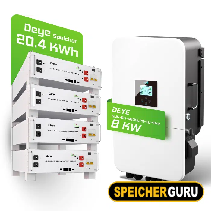 Deye Komplettset 8 kW Hybridwechselrichter (SUN-8K-SG05LP3-EU-SM2) & 20 kWh Batteriespeicher Deye SEG