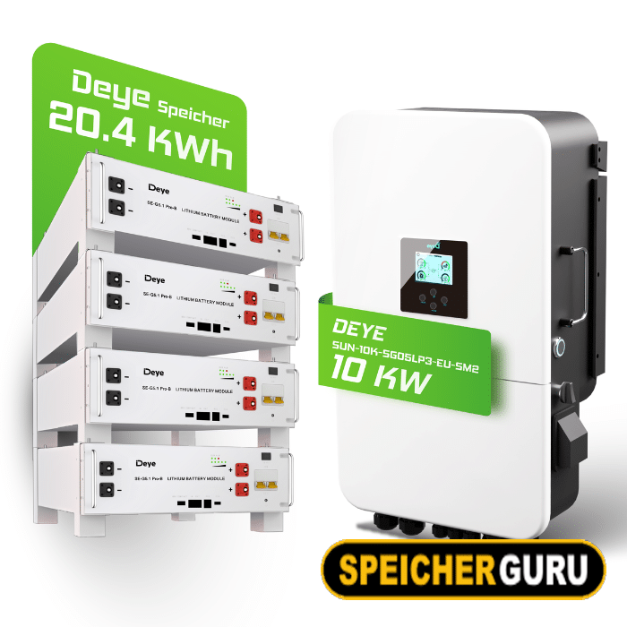 Deye Komplettset 10 kW Hybridwechselrichter (SUN-10K-SG05LP3-EU-SM2) & 20 kWh Batteriespeicher Deye SEG