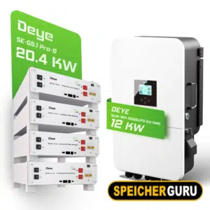 Deye Komplettset 12 kW Hybridwechselrichter (SUN-12K-SG04LP3-EU) & 20 kWh Batteriespeicher Deye SEG