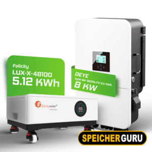 Deye/Felicity Komplettset 8 kW Hybridwechselrichter (SUN-8K-SG05LP3-EU-SM2) & 5,12 kWh Felicity Batteriespeicher