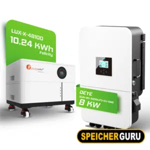 Deye/Felicity Komplettset 8 kW Hybridwechselrichter (SUN-8K-SG05LP3-EU-SM2) & 10,2 kWh Felicity Batteriespeicher
