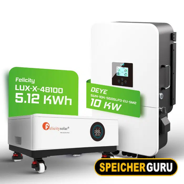 Deye/Felicity Komplettset 10 kW Hybridwechselrichter (SUN-10K-SG05LP3-EU-SM2) & 5,12 kWh Felicity Batteriespeicher