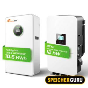 Deye/ Felicity Komplettset 12 kW Hybridwechselrichter (SUN-12K-SG04LP3-EU) & 10,5 kWh LUX-E-48200LG03 Felicity Batteriespeicher