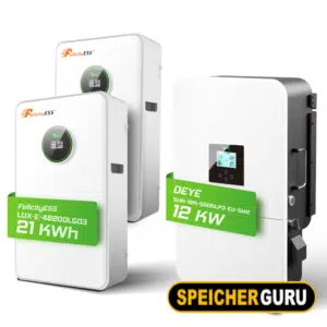 Deye/ Felicity Komplettset 12 kW Hybridwechselrichter (SUN-12K-SG04LP3-EU) & 21 kWh LUX-E-48200LG03 Felicity Batteriespeicher