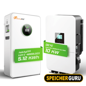 Deye/ Felicity Komplettset 10 kW Hybridwechselrichter (SUN-10K-SG05LP3-EU-SM2) & 5,12 kWh LUX-E-48100LG03 Felicity Batteriespeicher