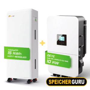 Deye/ Felicity Komplettset 10 kW Hybridwechselrichter (SUN-10K-SG05LP3-EU-SM2) & 15 kWh LUX-Y-48300LG01 Felicity Batteriespeicher