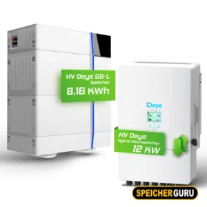 Deye Komplettset 12 kW Hochvolt Hybridwechselrichter (SUN-12K-SG01HP3-EU-AM2) & 8,16 kWh Hochvolt Batteriespeicher Deye GB-L