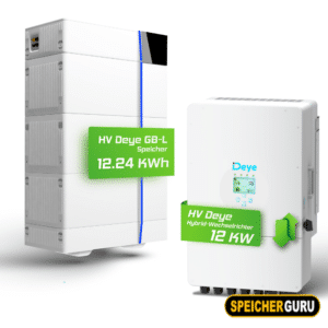 Deye Komplettset 12 kW Hochvolt Hybridwechselrichter (SUN-12K-SG01HP3-EU-AM2) & 12,24 kWh Hochvolt Batteriespeicher Deye GB-L