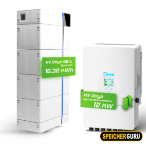 Deye Komplettset 12 kW Hochvolt Hybridwechselrichter (SUN-12K-SG01HP3-EU-AM2) & 16,32 kWh Hochvolt Batteriespeicher Deye GB-L