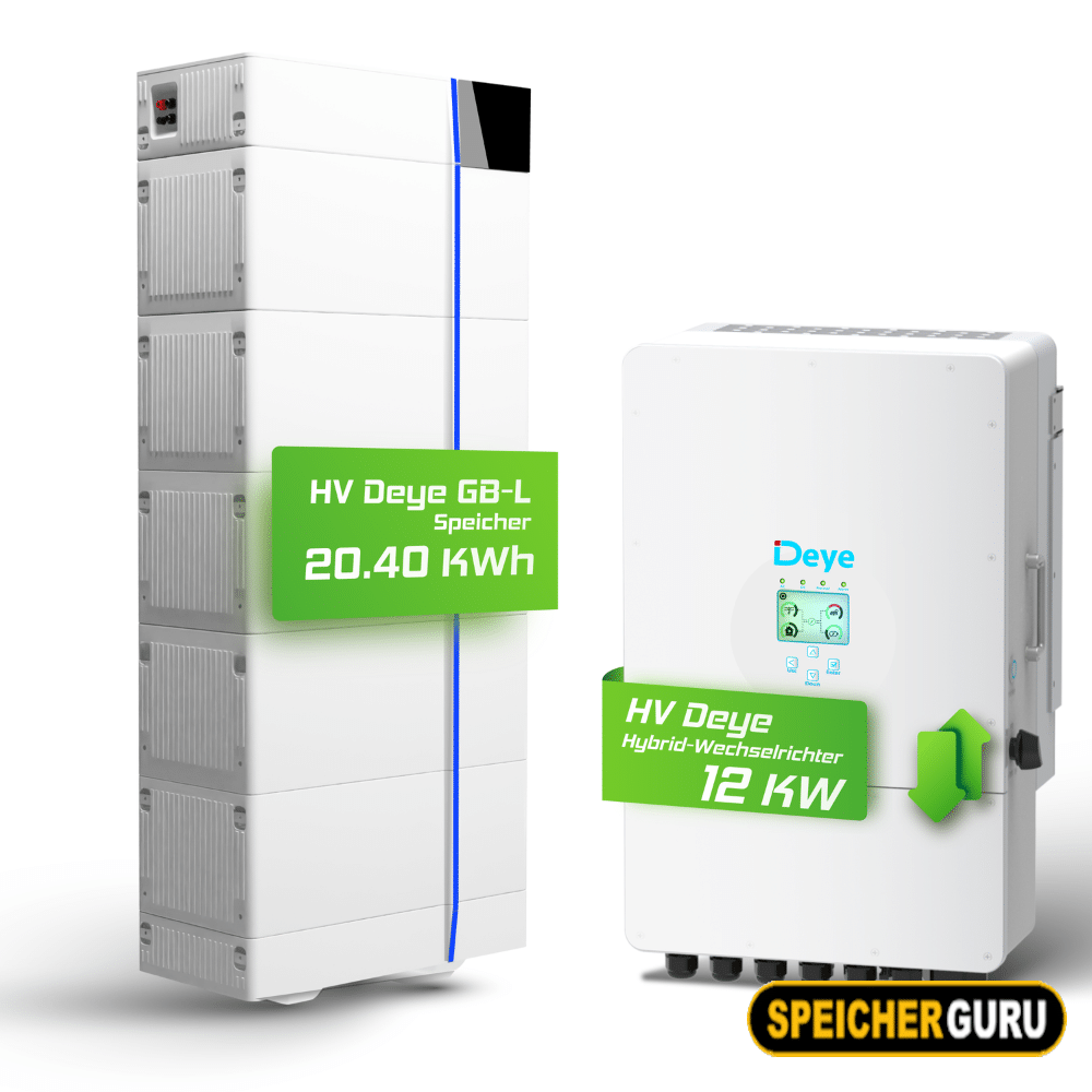 Deye Komplettset 12 kW Hochvolt Hybridwechselrichter (SUN-12K-SG01HP3-EU-AM2) & 20,40 kWh Hochvolt Batteriespeicher Deye GB-L