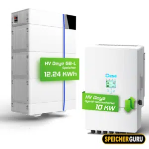 Deye Komplettset 10 kW Hochvolt Hybridwechselrichter (SUN-10K-SG01HP3-EU-AM2) & 12,24 kWh Hochvolt Batteriespeicher Deye GB-L