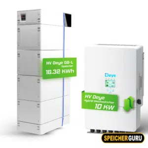 Deye Komplettset 10 kW Hochvolt Hybridwechselrichter (SUN-10K-SG01HP3-EU-AM2) & 16,32 kWh Hochvolt Batteriespeicher Deye GB-L