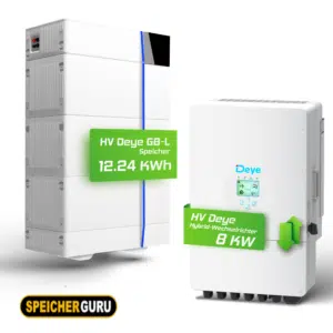 Deye Komplettset 8 kW Hochvolt Hybridwechselrichter (SUN-8K-SG01HP3-EU-AM2) & 12,24 kWh Hochvolt Batteriespeicher Deye GB-L
