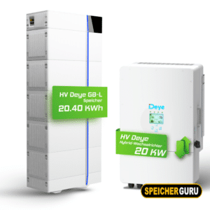 Deye Komplettset 20 kW Hochvolt Hybridwechselrichter (SUN-20K-SG01HP3-EU-AM2) & 20,40 kWh Hochvolt Batteriespeicher Deye GB-L