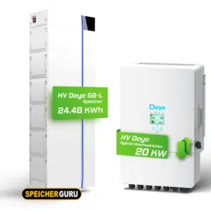 Deye Komplettset 20 kW Hochvolt Hybridwechselrichter (SUN-20K-SG01HP3-EU-AM2) & 24,48 kWh Hochvolt Batteriespeicher Deye GB-L