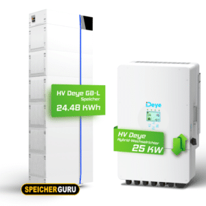 Deye Komplettset 25 kW Hochvolt Hybridwechselrichter (SUN-25K-SG01HP3-EU-AM2) & 24,48 kWh Hochvolt Batteriespeicher Deye GB-L