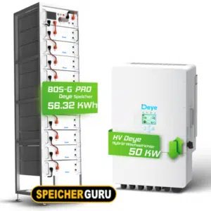 Deye Komplettset 50 kW Hochvolt Hybridwechselrichter (SUN-50K-SG01HP3-EU-BM4) & 56,32 kWh Hochvolt Batteriespeicher Deye BOS-G