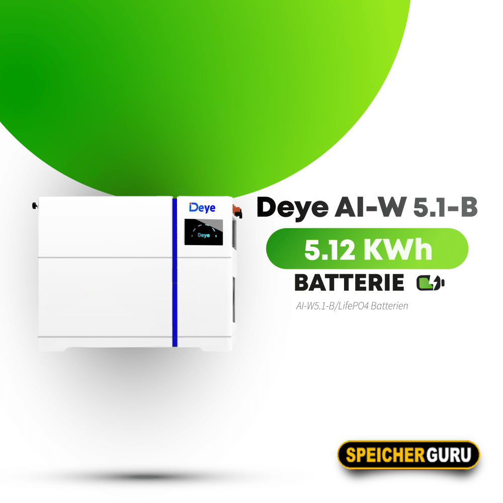 Deye Komplettset 8 kW Hybridwechselrichter (SUN-8K-SG05LP3-EU-SM2) & 5,12 kWh Batteriespeicher Deye AI-W5.1-B