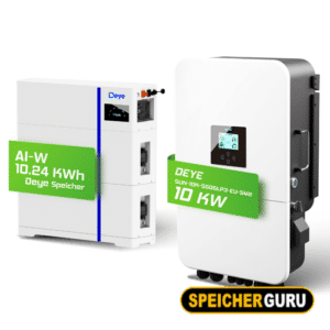 Deye Komplettset 10 kW Hybridwechselrichter (SUN-10K-SG05LP3-EU-SM2) & 10,24 kWh Batteriespeicher Deye AI-W5.1-B