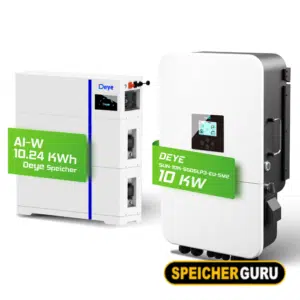 Deye Komplettset 10 kW Hybridwechselrichter (SUN-10K-SG05LP3-EU-SM2) & 10,24 kWh Batteriespeicher Deye AI-W5.1-B