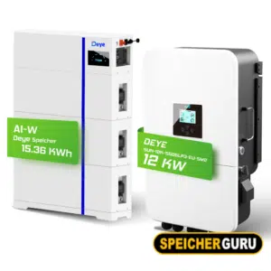 Deye Komplettset 12 kW Hybridwechselrichter (SUN-12K-SG04LP3-EU) & 15,36 kWh Batteriespeicher Deye AI-W5.1-B