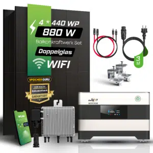 800W Balkonkraftwerk Komplettset (880Wp) - Deye 800W Mikrowechselrichter - SunLit BK 215 - JA Solar 440W