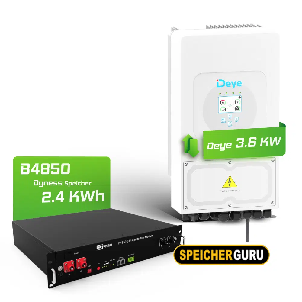 Deye SUN-3.6K-SG03LP1-EU 3,6kW Hybrid-Wechselrichter & 2,4 kWh Batteriespeicher Dyness B4850