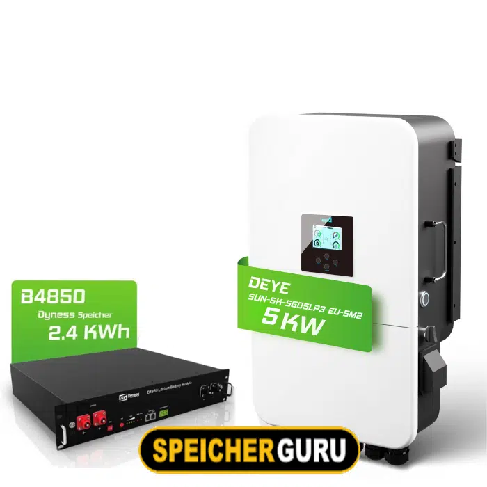 Deye SUN-5K-SG04LP3-EU 5 kW Hybrid-Wechselrichter & 2,4 kWh Batteriespeicher Dyness B4850