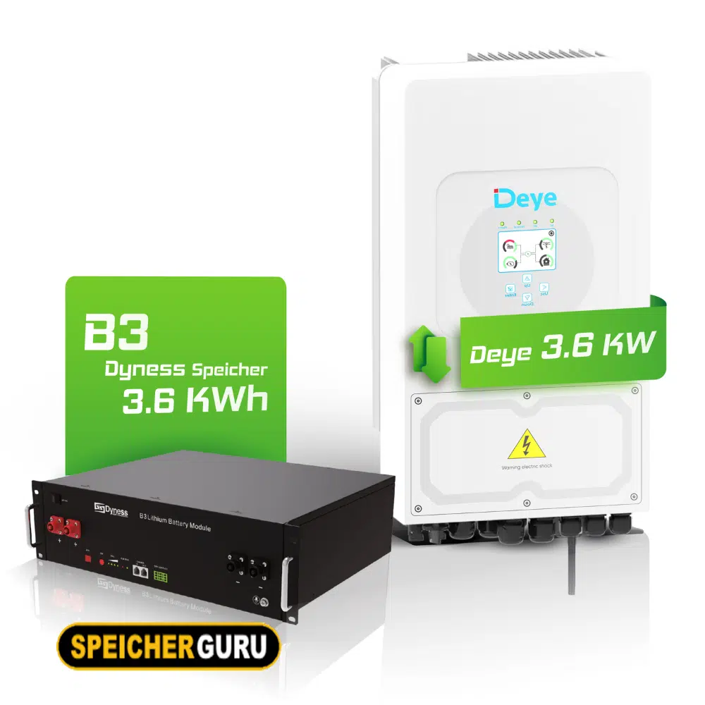 Deye SUN-3.6K-SG03LP1-EU 3,6kW Hybrid-Wechselrichter & 3,6 kWh Batteriespeicher Dyness B3