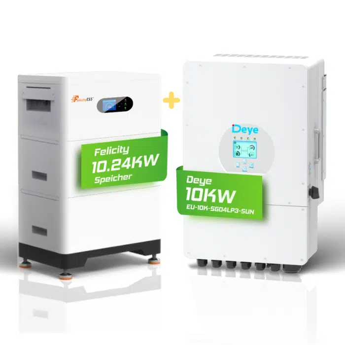 Deye/ Felicity Komplettset 10 kWh Hochvolt Hybridwechselrichter (SUN-10K-SG01HP3-EU-AM2) + Hochvolt Batteriespeicher 10 kWh (LUX-X-96050HMG01)
