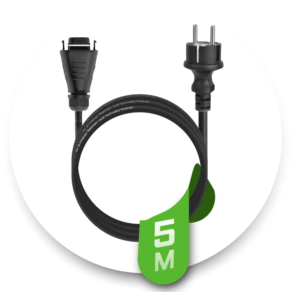 5M Anschlusskabel HMS Feldstecker -> Schuko für Hoymiles Mikro-Wechselrichter der HMS-Serie