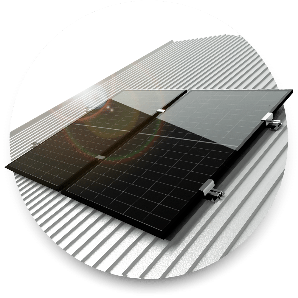 Trapezblechdach + Wand Halterung Montageset für 2 Solarmodule 30 mm