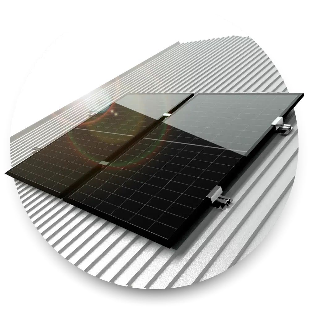 Trapezblechdach + Wand Halterung Montageset für 2 Solarmodule 30 mm