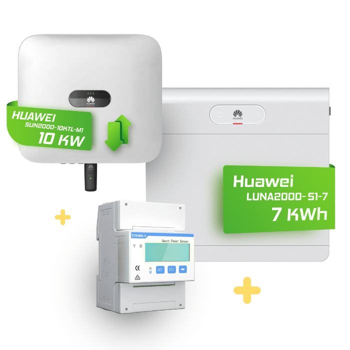 Huawei Komplettset 10 kW Hochvolt Hybridwechselrichter (SUN2000-10KTL-M1) & 7 kWh Hochvolt Batteriespeicher Huawei LUNA2000-7-S1