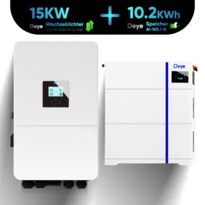 Deye Komplettset 15 kW Hybridwechselrichter SUN-15K-SG05LP3-EU-SM2 & 10,2 kWh Batteriespeicher Deye AI-W5.1-B