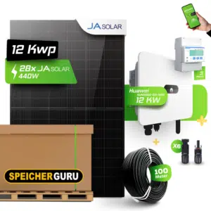 Huawei Photovoltaikanlage 12,32 kW Komplettset – 28x JA Solar 440W Fullblack & SUN2000-12K-MB0