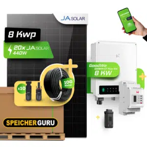 GoodWe Photovoltaikanlage 8,8 kW Komplettset – 20x JA Solar 440W Fullblack & GoodWe GW8KN-ET Plus 16A- 8kW Wechselrichter