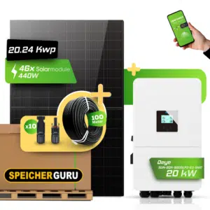 Deye Photovoltaikanlage 20,24 kW Komplettset – 46x JA Solar 440W Fullblack & Deye SUN-20K-SG05LP3-EU-SM2