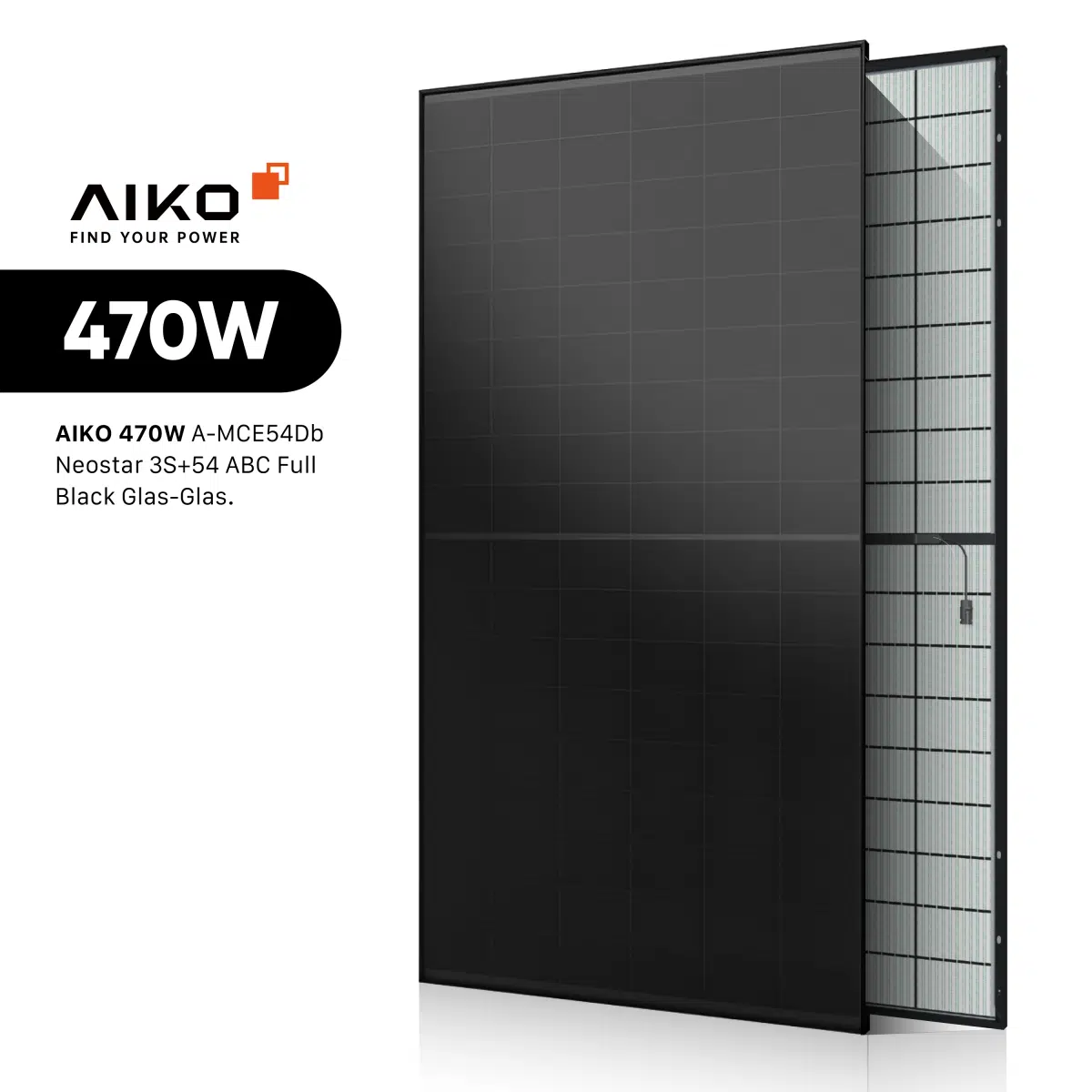 AIKO 470W A-MCE54Db Neostar 3S+54 ABC Full Black Glas-Glas
