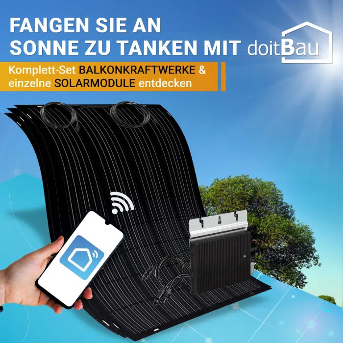 390W Balkonkraftwerk Set - Flexible DoitBau Module (390Wp) - Hoymiles HMS-500 – Bild 9