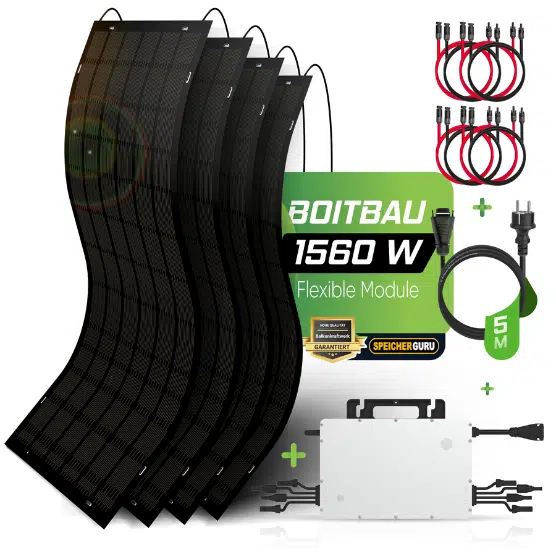 1600W Balkonkraftwerk Set - Flexible doitBau Module (1560Wp) - Hoymiles HMS-1600