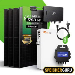 1600W Balkonkraftwerk Set (1760Wp) - Ja Solar 440W - APsystems EZHI mit Felicity LUX-E-48100LG04 5,12 kWh