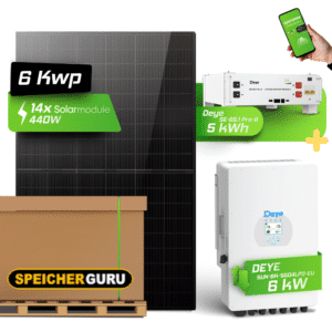 6 kW -Solaranlage mit Speicher (optional) Deye – AIKO, Trina oder JA Solar Module