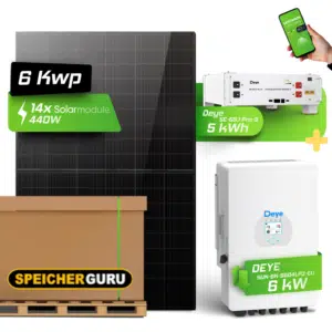 6 kW -Solaranlage mit Speicher (optional) Deye – AIKO, Trina oder JA Solar Module