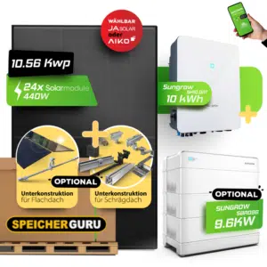 PV-Komplettset 10 kWp mit Sungrow SH10.0RT und JA Solar oder Aiko Neostar Modulen – Optional mit Speicher