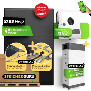 PV-Komplettset 10 kWp mit Fronius SymoGEN24 10.0 Plus und JA Solar oder Aiko Neostar Modulen – Optional mit Speicher