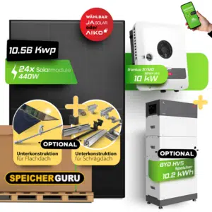 PV-Komplettset 10 kWp mit Fronius SymoGEN24 10.0 Plus und JA Solar oder Aiko Neostar Modulen – Optional mit Speicher